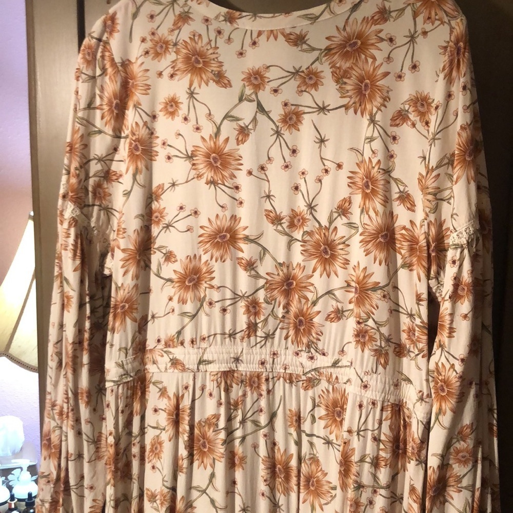 Jaase Caramel Daisy Long Sleeved Maxi Dress L - Final Price - Picture 11 of 12